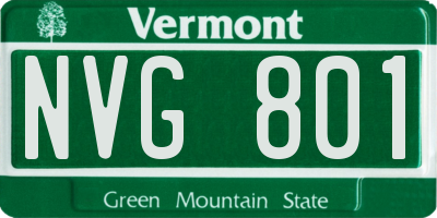 VT license plate NVG801