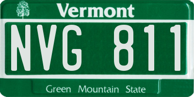 VT license plate NVG811