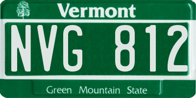 VT license plate NVG812
