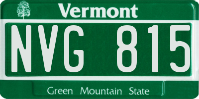 VT license plate NVG815