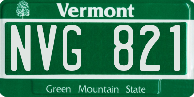 VT license plate NVG821