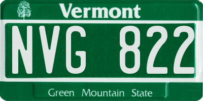 VT license plate NVG822