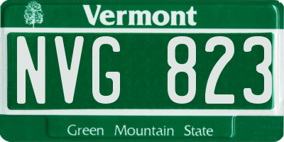 VT license plate NVG823