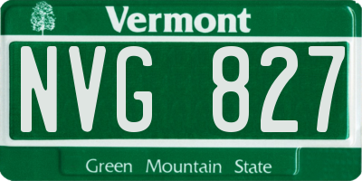 VT license plate NVG827