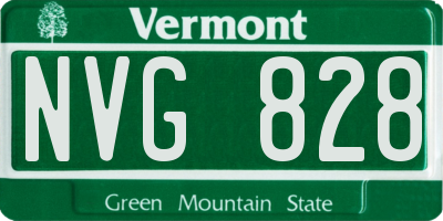 VT license plate NVG828