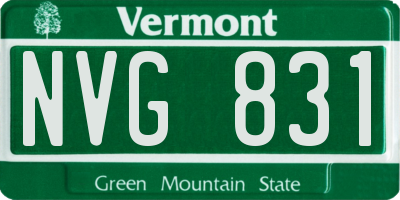 VT license plate NVG831