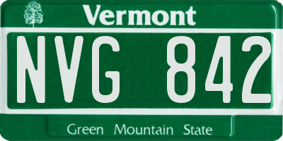 VT license plate NVG842