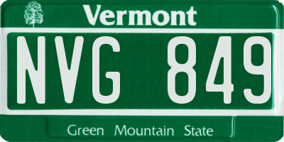 VT license plate NVG849