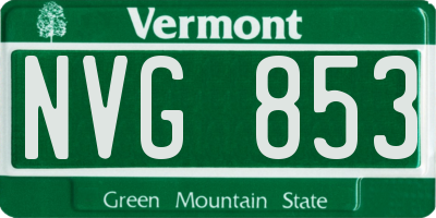 VT license plate NVG853