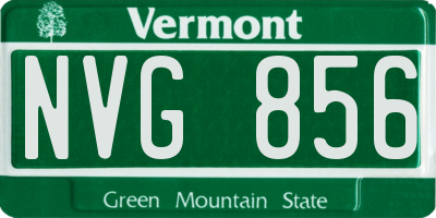 VT license plate NVG856