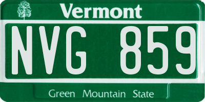 VT license plate NVG859