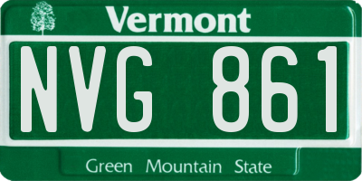 VT license plate NVG861