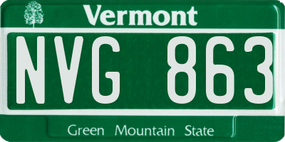 VT license plate NVG863
