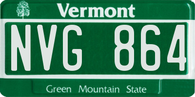 VT license plate NVG864