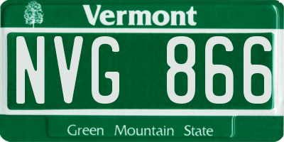 VT license plate NVG866
