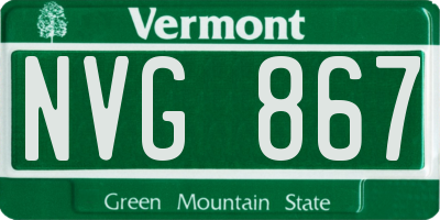VT license plate NVG867
