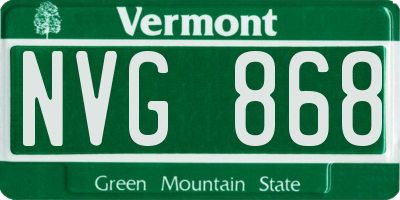VT license plate NVG868
