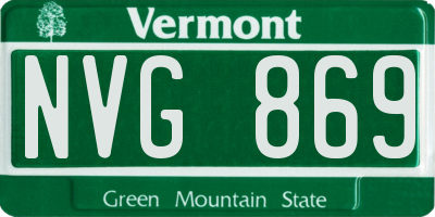 VT license plate NVG869