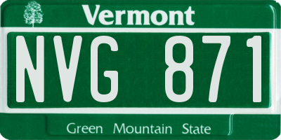 VT license plate NVG871