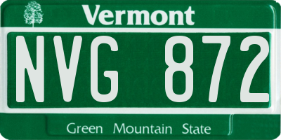 VT license plate NVG872