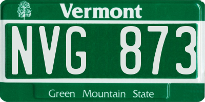VT license plate NVG873