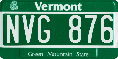 VT license plate NVG876
