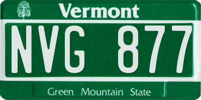 VT license plate NVG877