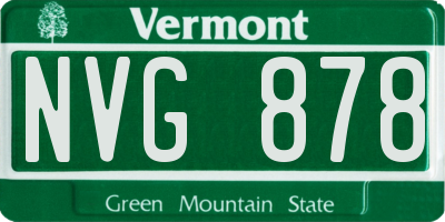 VT license plate NVG878