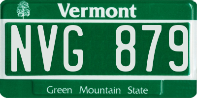 VT license plate NVG879