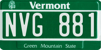 VT license plate NVG881