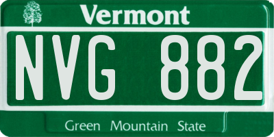 VT license plate NVG882