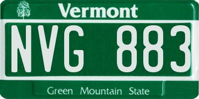 VT license plate NVG883