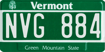VT license plate NVG884