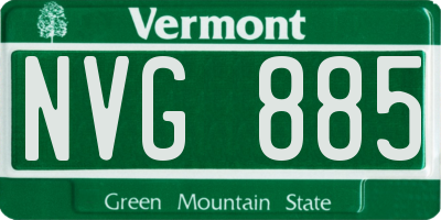 VT license plate NVG885