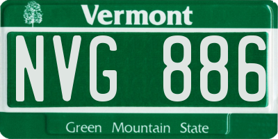 VT license plate NVG886