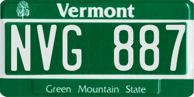 VT license plate NVG887
