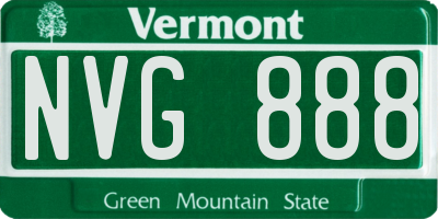 VT license plate NVG888