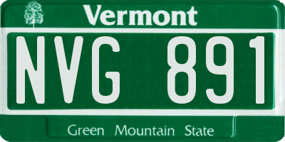 VT license plate NVG891
