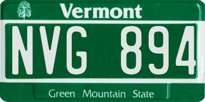 VT license plate NVG894