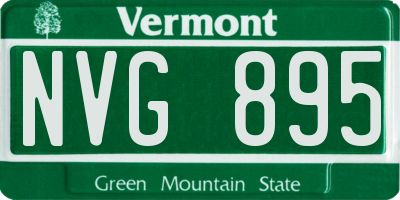 VT license plate NVG895