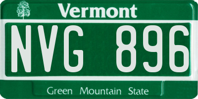 VT license plate NVG896