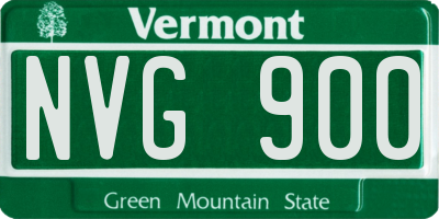 VT license plate NVG900