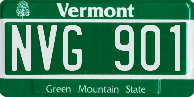 VT license plate NVG901