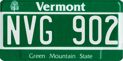 VT license plate NVG902