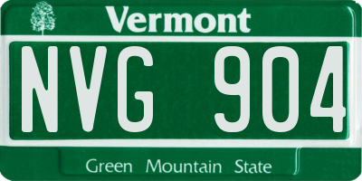 VT license plate NVG904