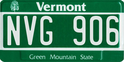 VT license plate NVG906
