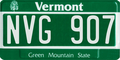 VT license plate NVG907