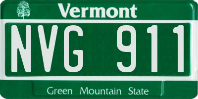VT license plate NVG911