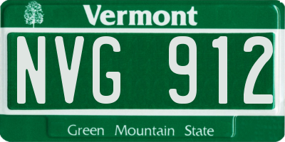 VT license plate NVG912