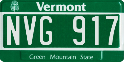 VT license plate NVG917
